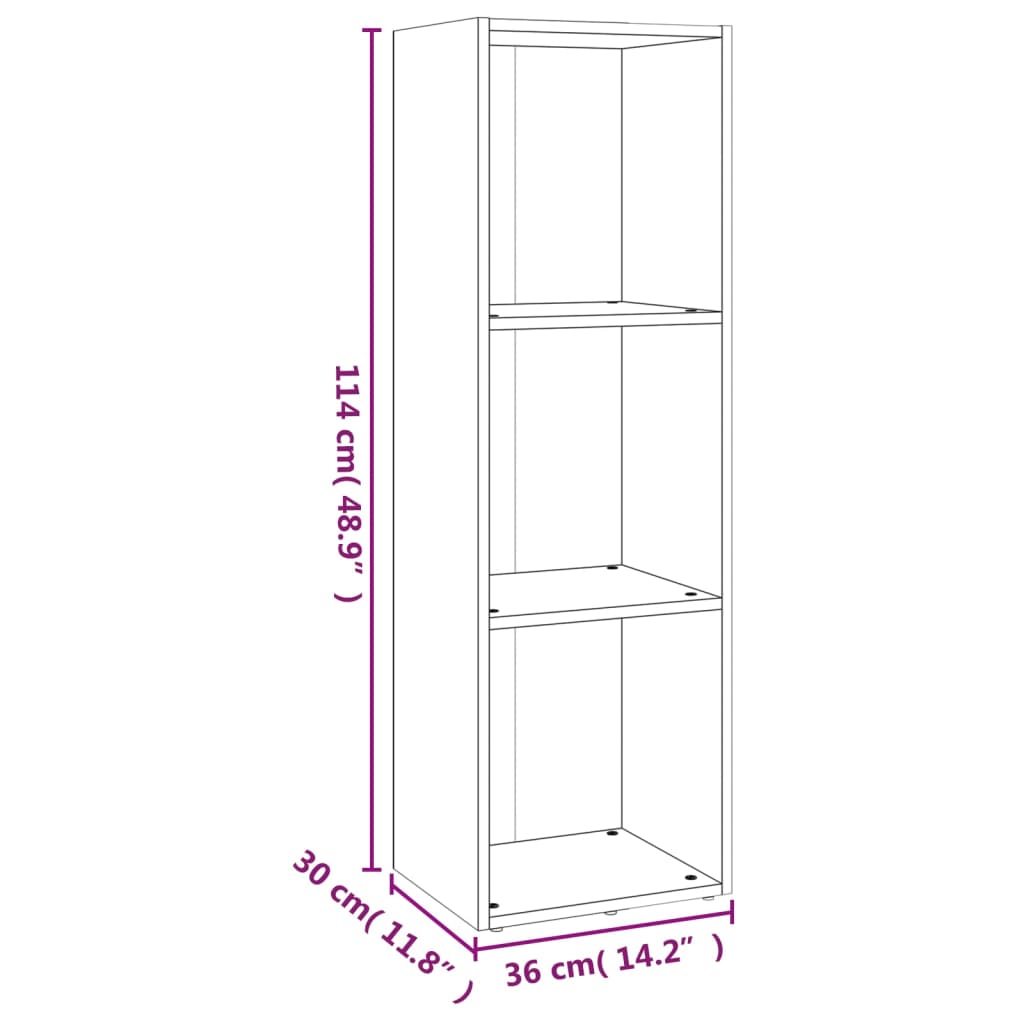 vidaXL Book Cabinet/TV Cabinet Grey Sonoma 36x30x114 cm Engineered Wood