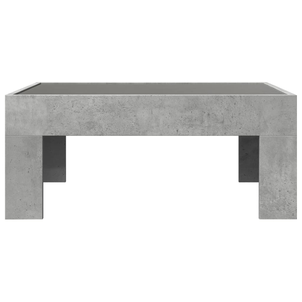 vidaXL Coffee Table with Infinity LED Concrete Grey 70x50x30 cm