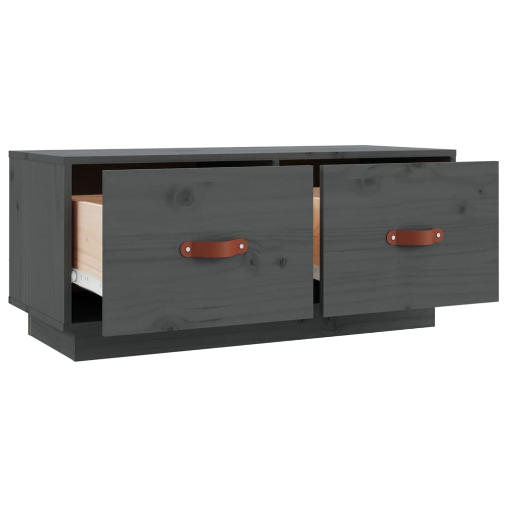 vidaXL TV Cabinet Grey 80x34x35 cm Solid Wood Pine