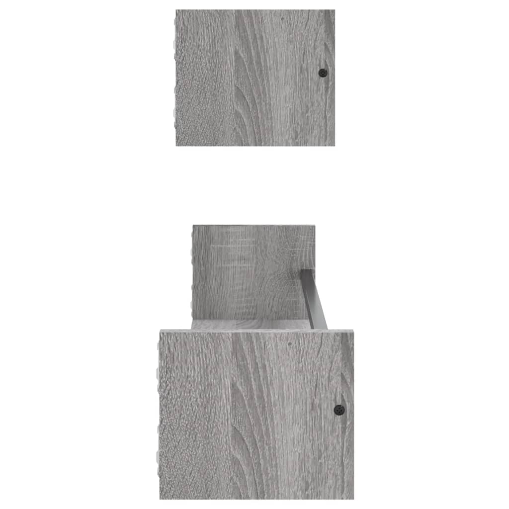 vidaXL Wall Shelves with Bars 2 pcs Grey Sonoma 80x16x14 cm