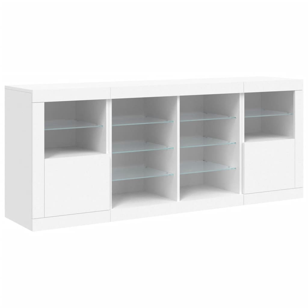 vidaXL Sideboard with LED Lights White 163x37x67 cm