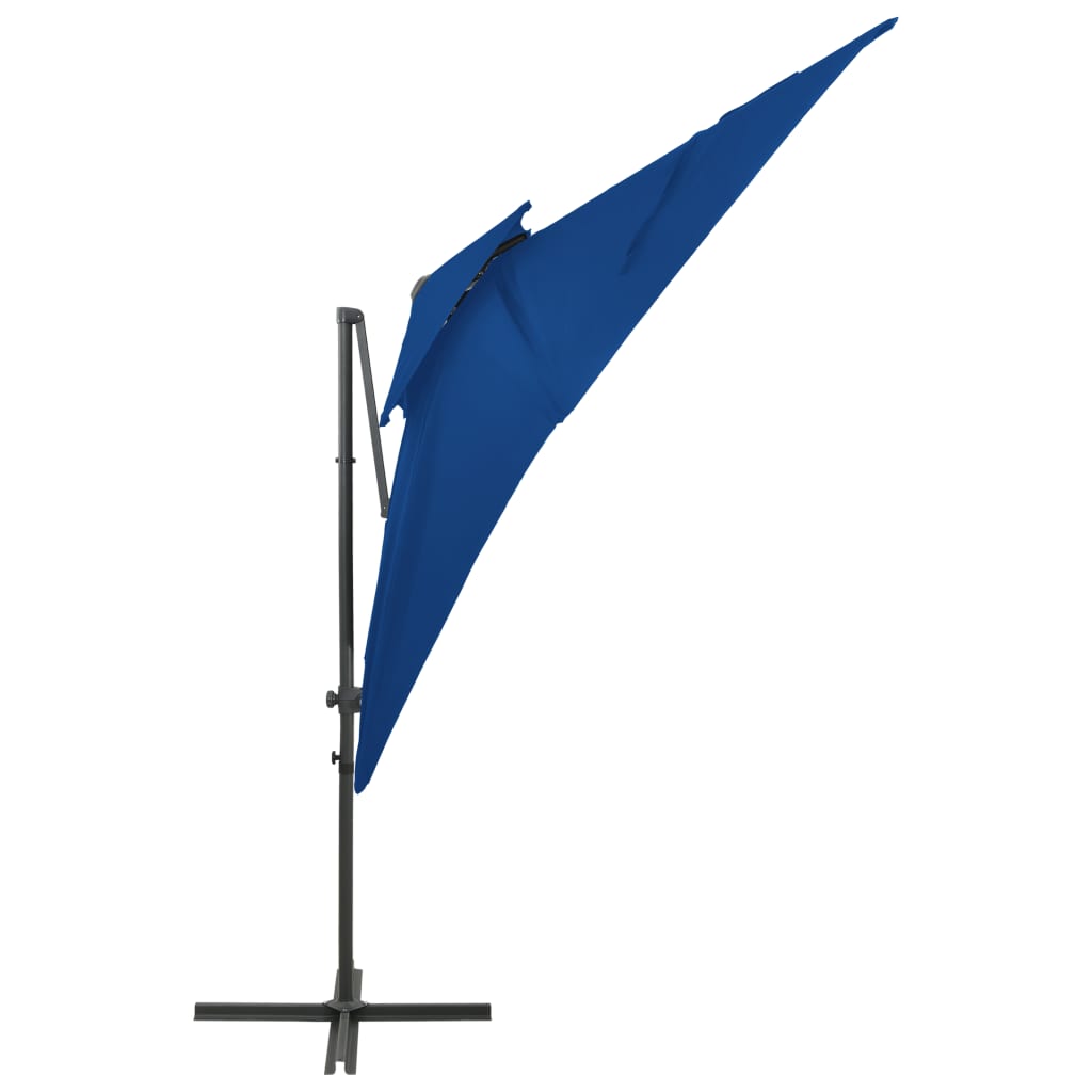 vidaXL Cantilever Garden Parasol with Double Top Azure Blue 250x250 cm