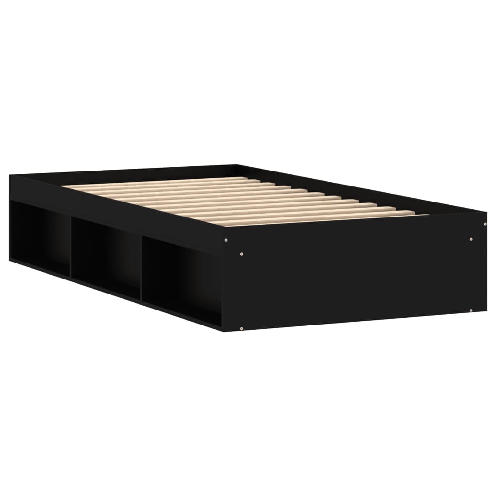 vidaXL Bed Frame without Mattress Black 100x200 cm