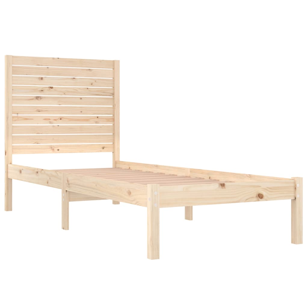 vidaXL Bed Frame without Mattress 75x190 cm Small Single Solid Wood