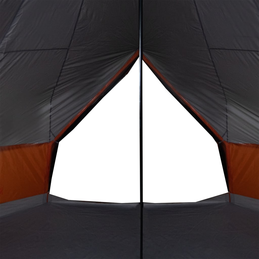 vidaXL Family Tent Tipi 6-Person Grey and Orange Waterproof