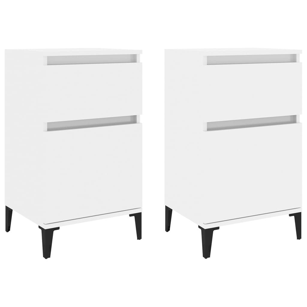 vidaXL Bedside Cabinets 2 pcs High Gloss White 40x35x70 cm