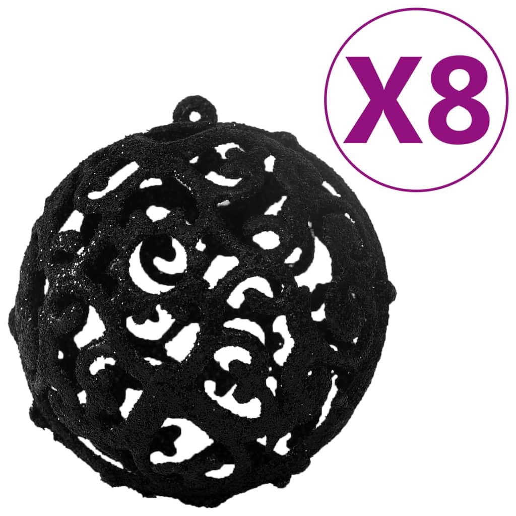 vidaXL 100 Piece Christmas Ball Set Black