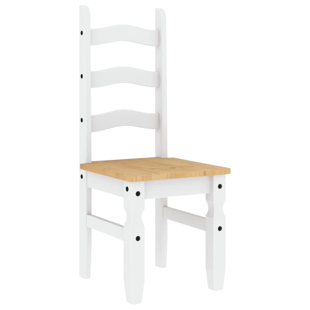 vidaXL Dining Chairs 2 pcs Corona White 42x47x107 cm Solid Wood Pine