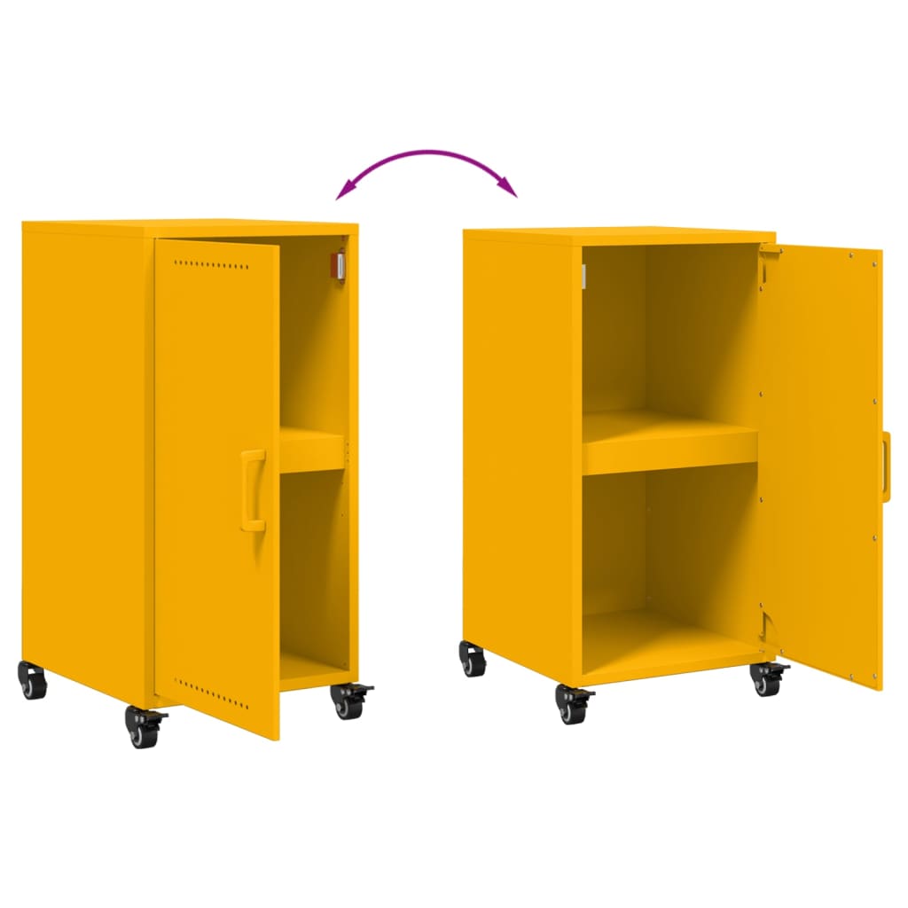 vidaXL Sideboard Mustard Yellow 36x39x72 cm Steel