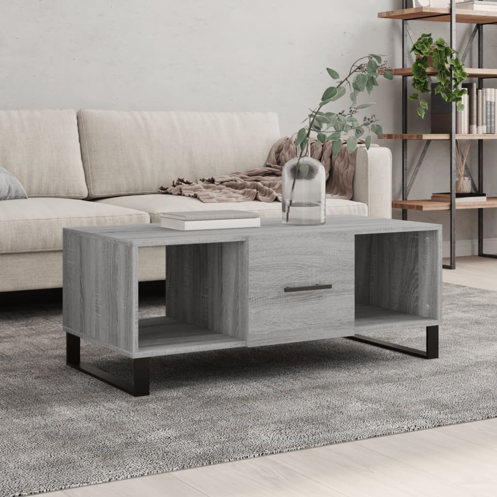 vidaXL Coffee Table Grey Sonoma 102x50x40 cm Engineered Wood