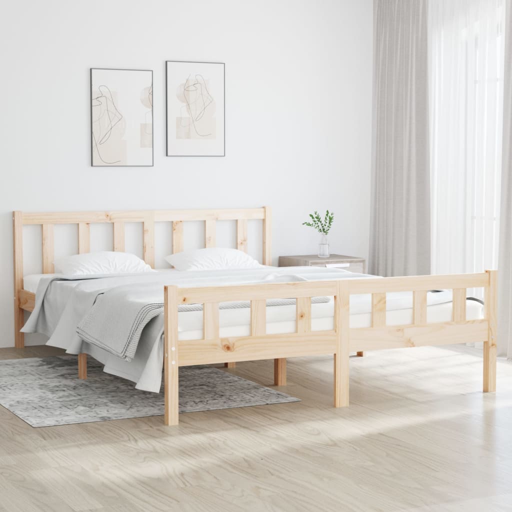 vidaXL Bed Frame without Mattress Solid Wood 120x200 cm