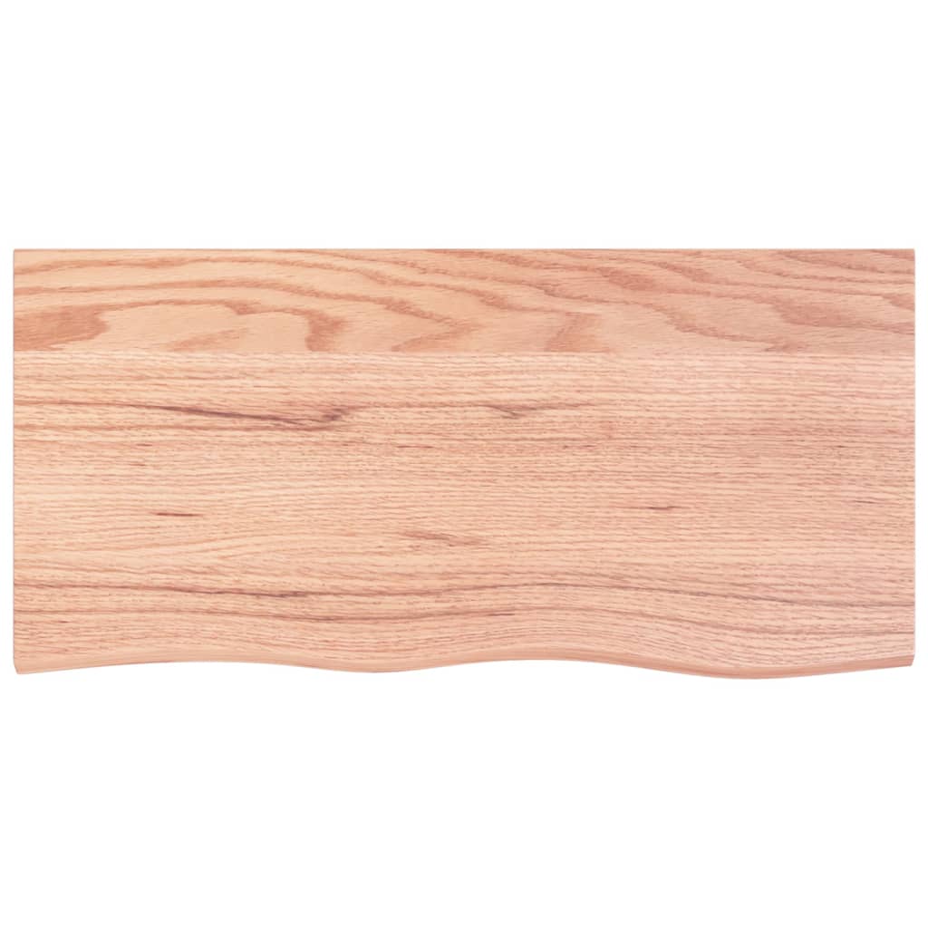 vidaXL Wall Shelf Light Brown 100x50x(2-4) cm Treated Solid Wood Oak