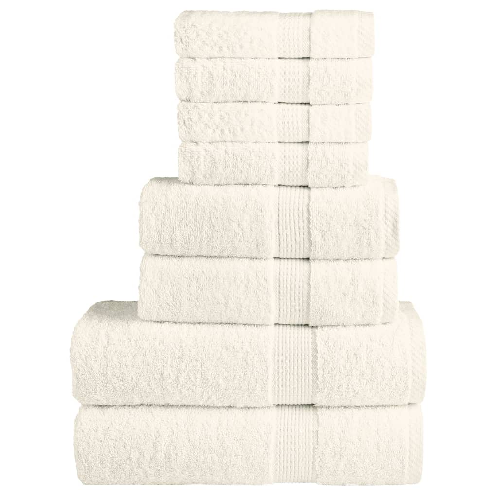 vidaXL 8 Piece Premium Towel Set SOLUND Cream 600 gsm