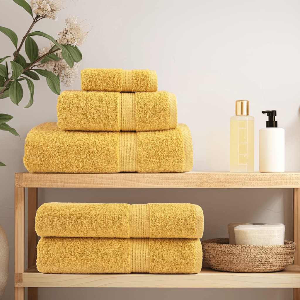 vidaXL 8 Piece Premium Towel Set SOLUND Gold 600 gsm