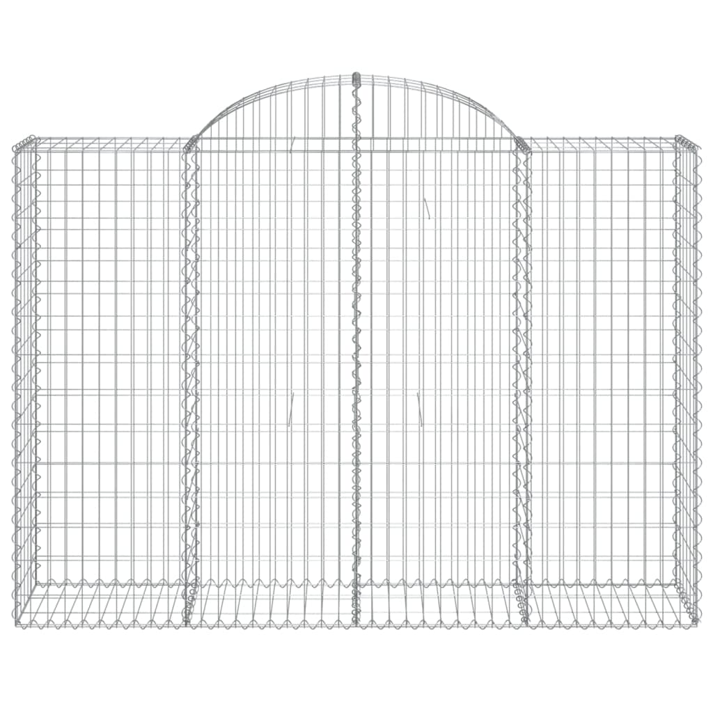 vidaXL Arched Gabion Baskets 9 pcs 200x50x140/160 cm Galvanised Iron