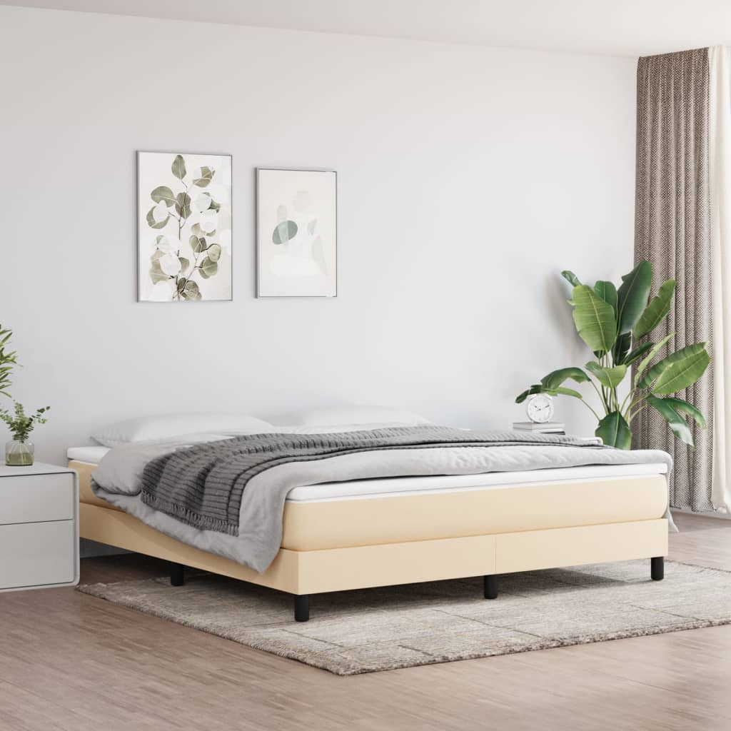 vidaXL Pocket Spring Bed Mattress Cream 180x200x20 cm Fabric