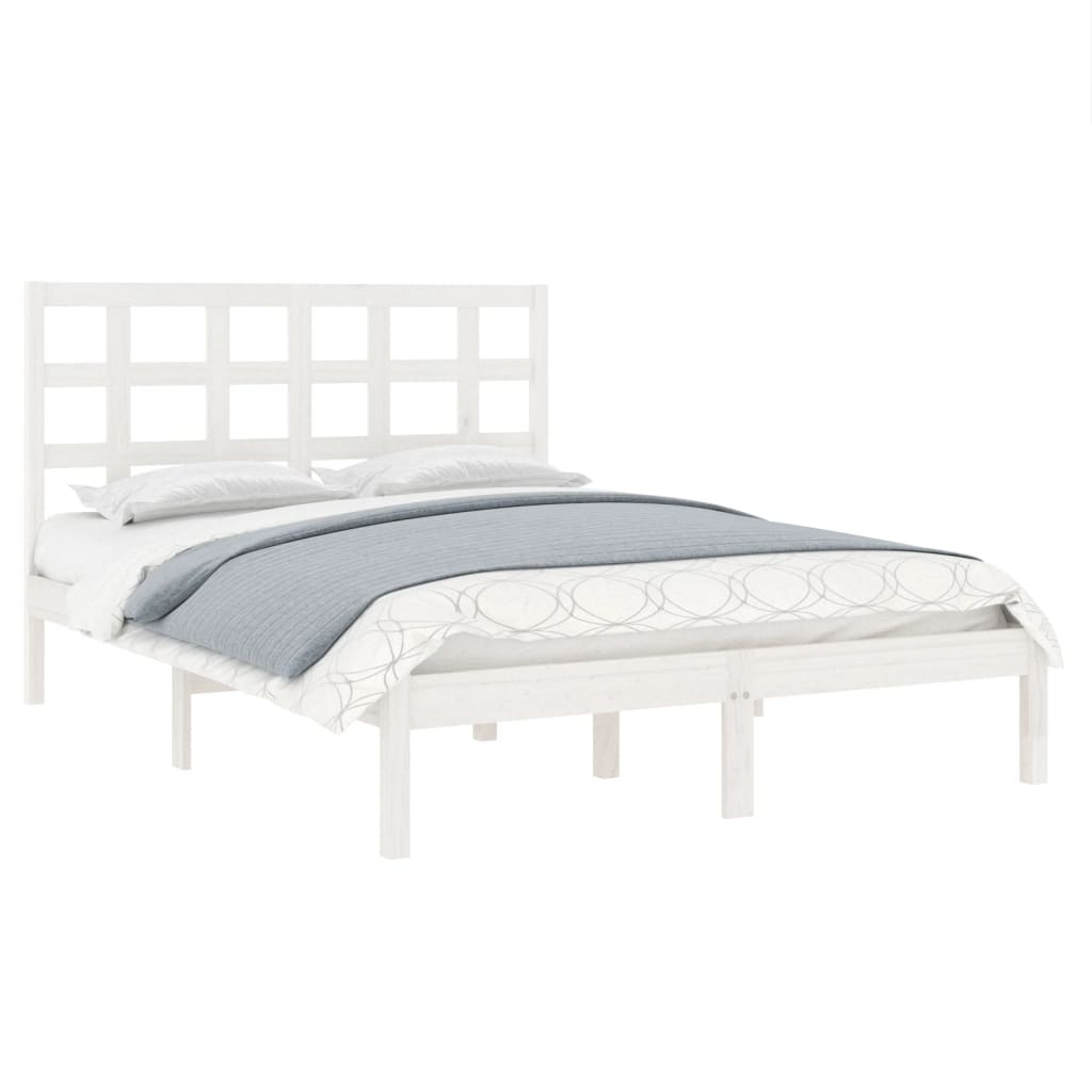 vidaXL Bed Frame without Mattress White 180x200 cm Super King Solid Wood