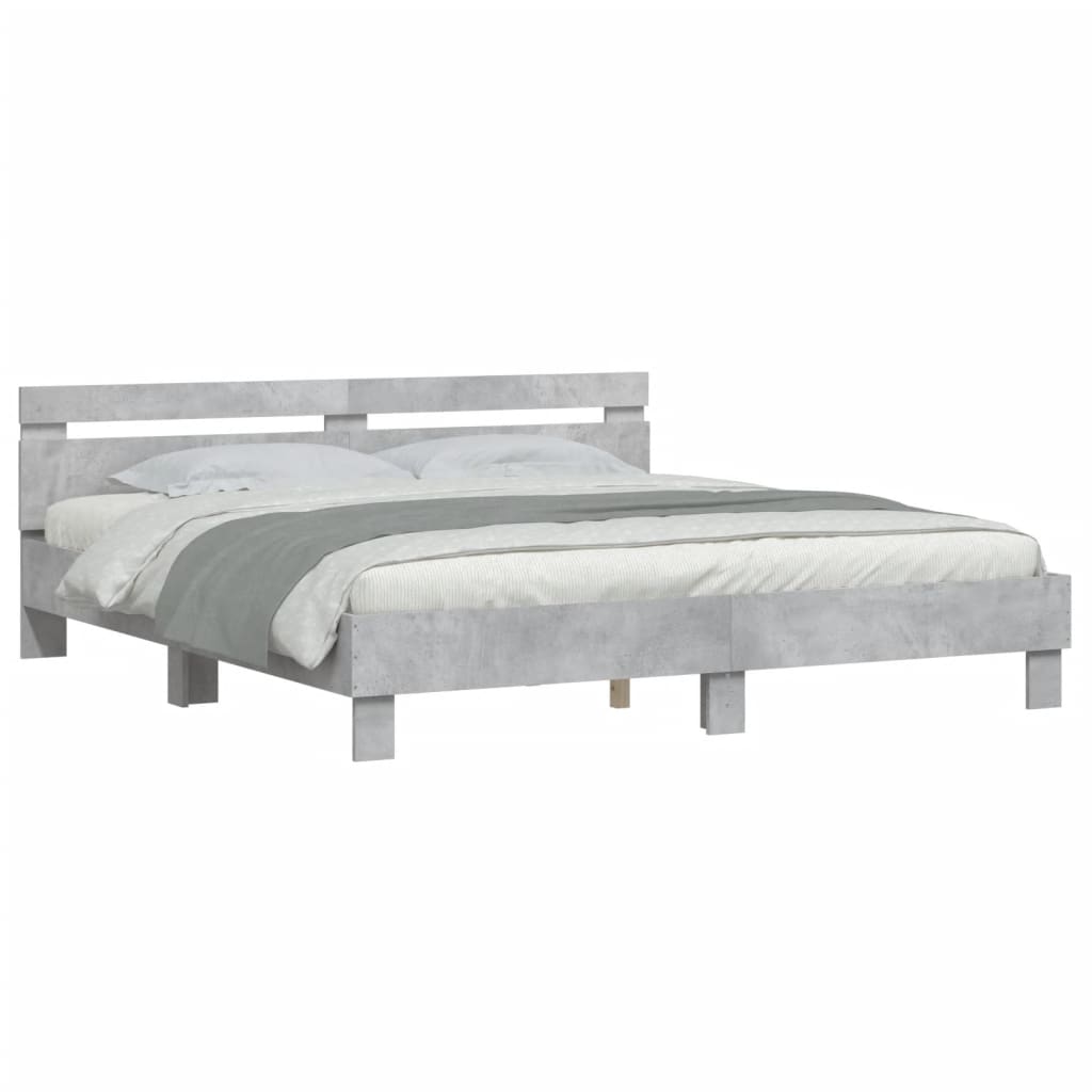 vidaXL Bed Frame without Mattress Concrete Grey 160x200 cm