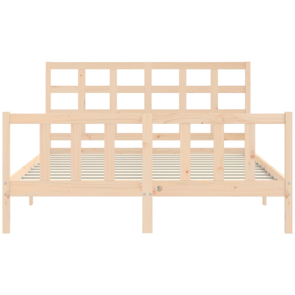 vidaXL Bed Frame without Mattress King Size Solid Wood Pine