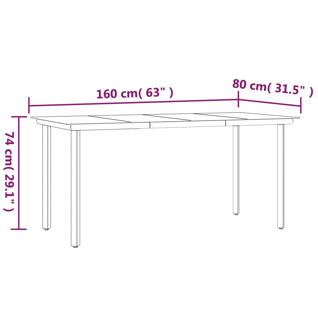 vidaXL 7 Piece Garden Dining Set Poly Rattan