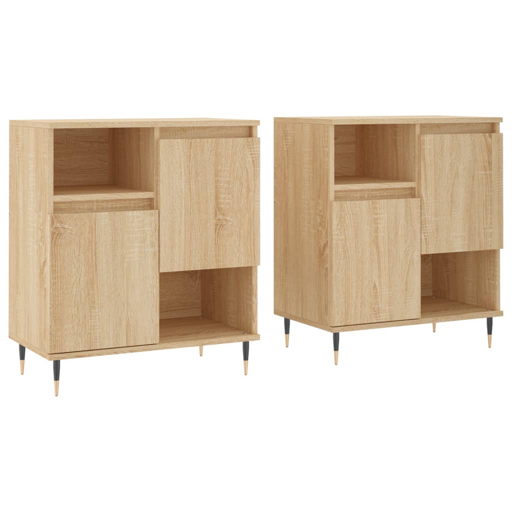 vidaXL Sideboards 2 pcs Sonoma Oak Engineered Wood