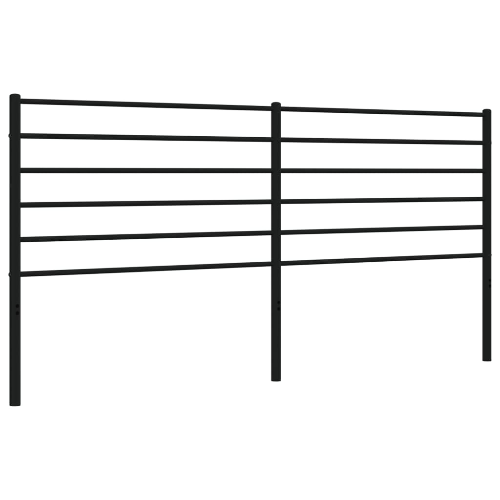 vidaXL Metal Headboard Black 200 cm