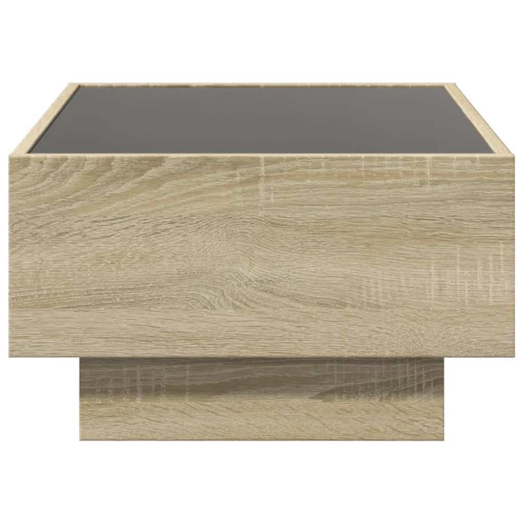 vidaXL Coffee Table with LED Sonoma Oak 70x50x30 cm Engineered Wood