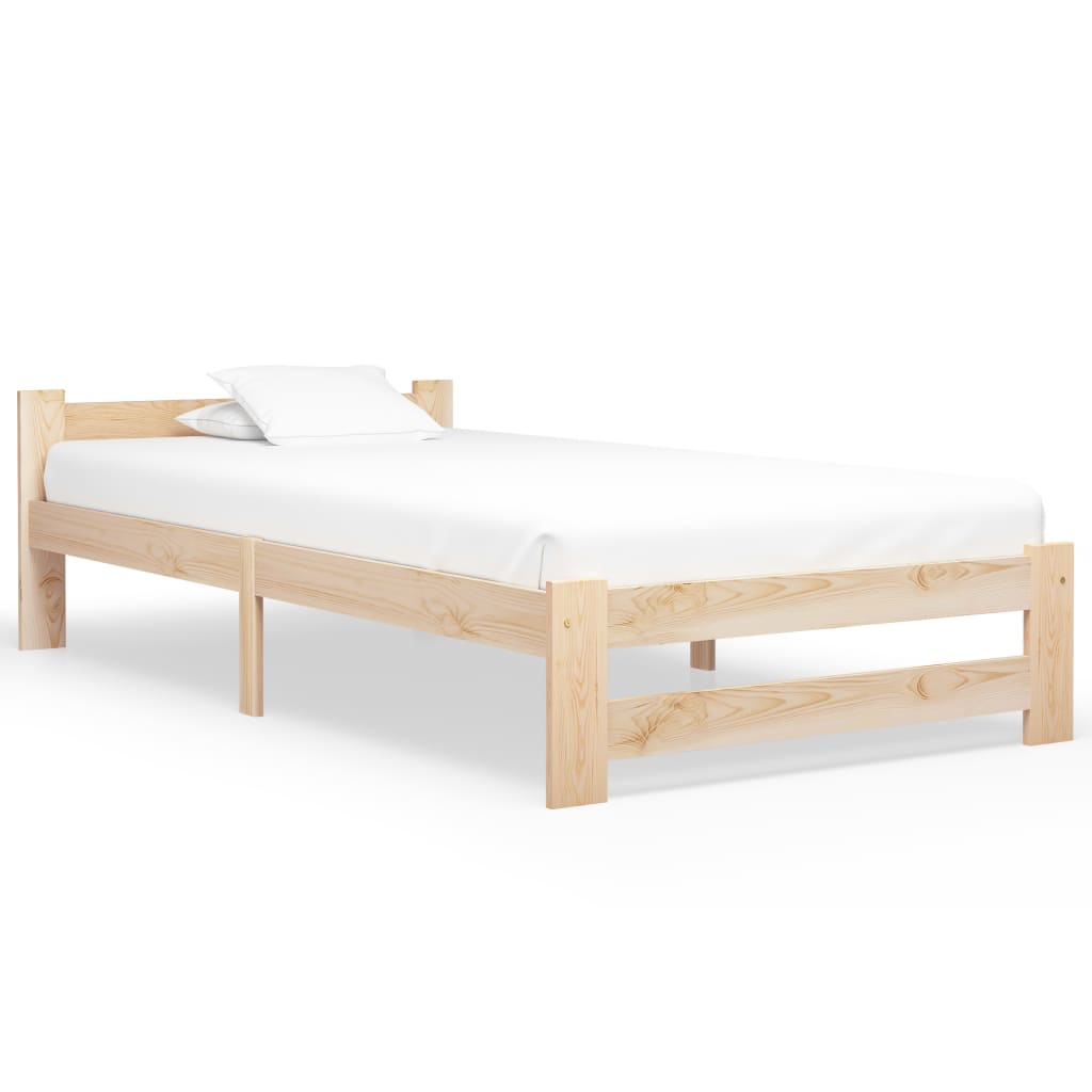 vidaXL Bed Frame without Mattress Solid Pine Wood 100x200 cm