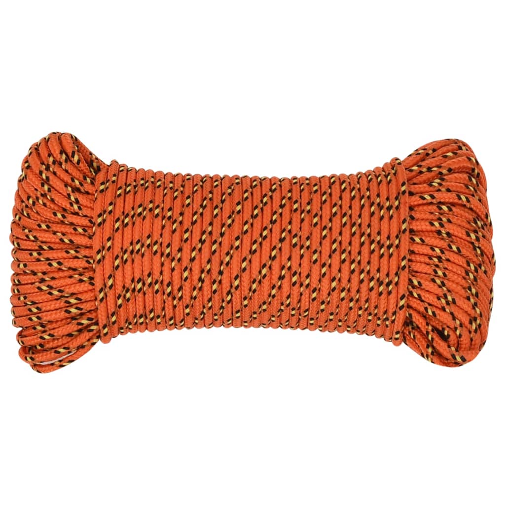 vidaXL Boat Rope Orange 3 mm 100 m Polypropylene