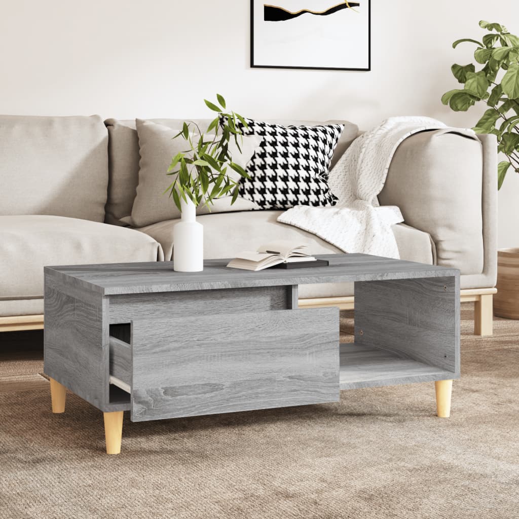 vidaXL Coffee Table Grey Sonoma 90x50x36.5 cm Engineered Wood