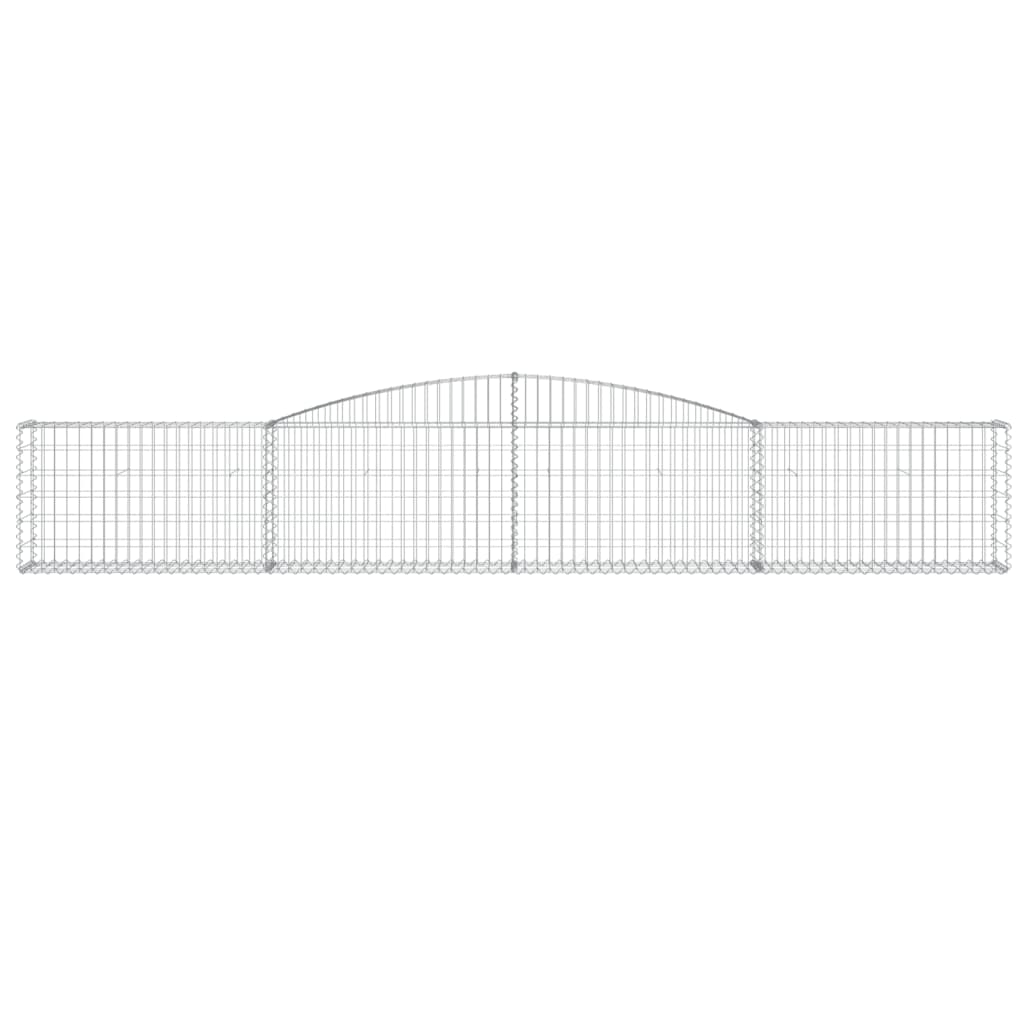 vidaXL Arched Gabion Baskets 7 pcs 400x30x60/80 cm Galvanised Iron