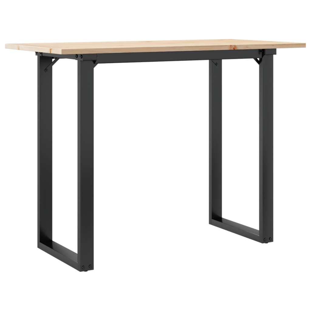 vidaXL Dining Table O-Frame 100x50x75 cm Solid Wood Pine and Cast Iron