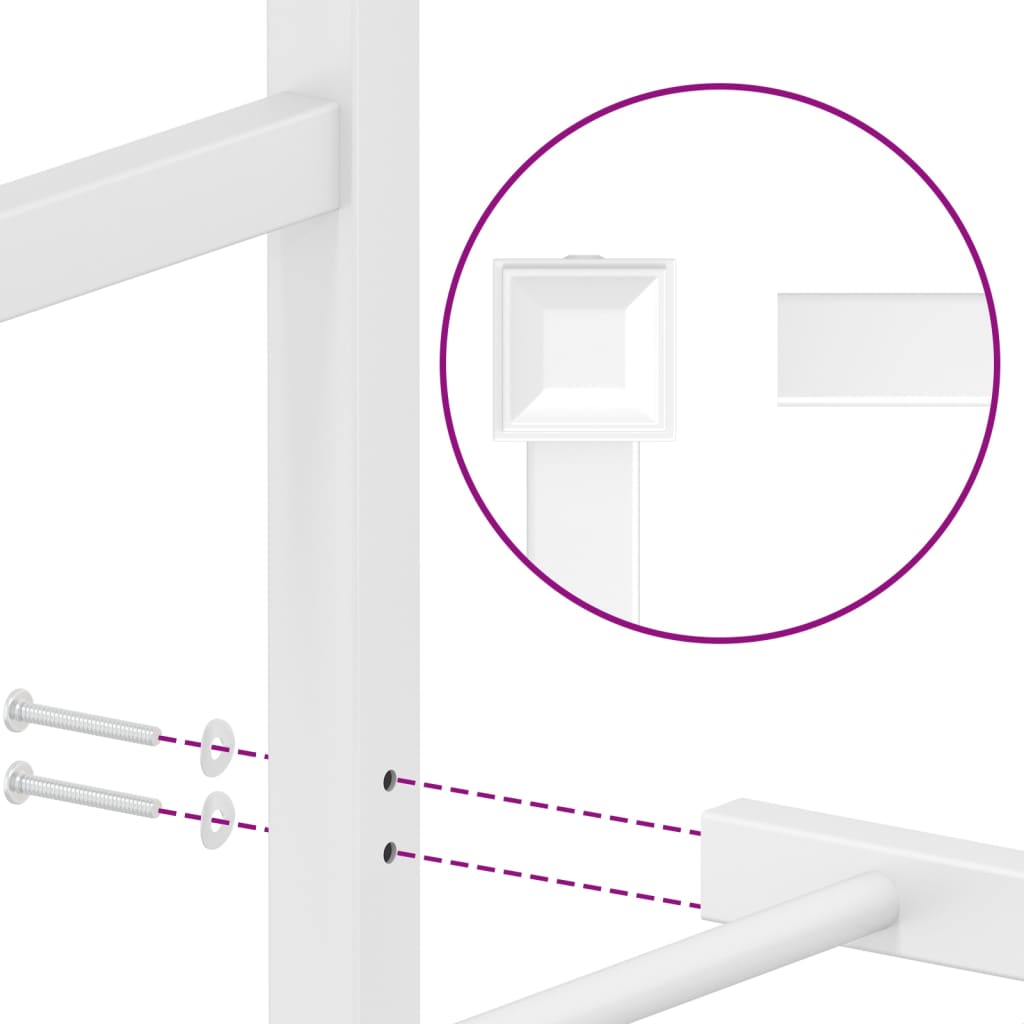 vidaXL Metal Bed Frame without Mattress with Headboard White 100x190 cm