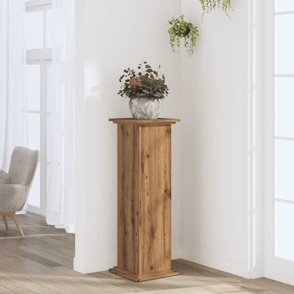 vidaXL Plant Stand Artisian Oak 33x33x100 cm Engineered Wood