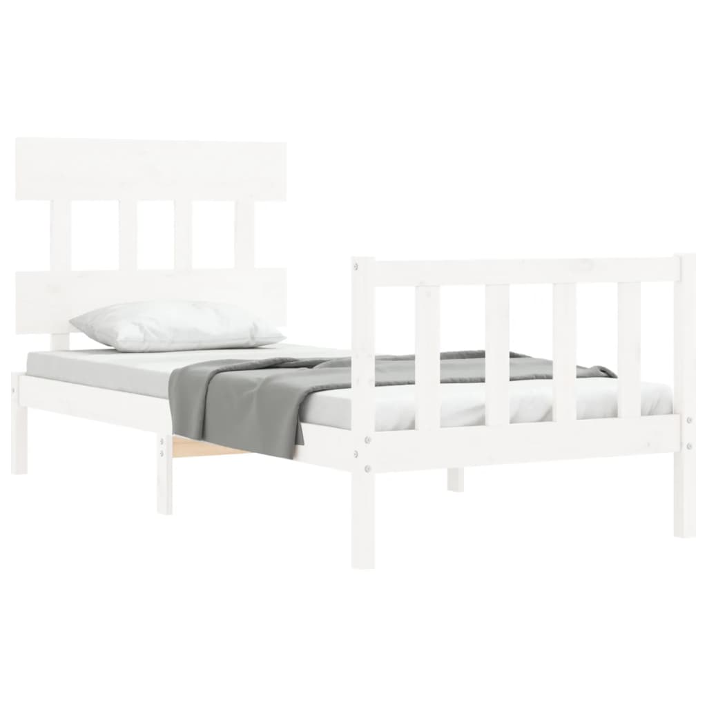 vidaXL Bed Frame without Mattress White 90x200 cm Solid Wood Pine