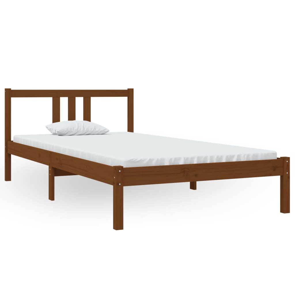 vidaXL Bed Frame without Mattress Honey Brown Solid Wood 100x200 cm