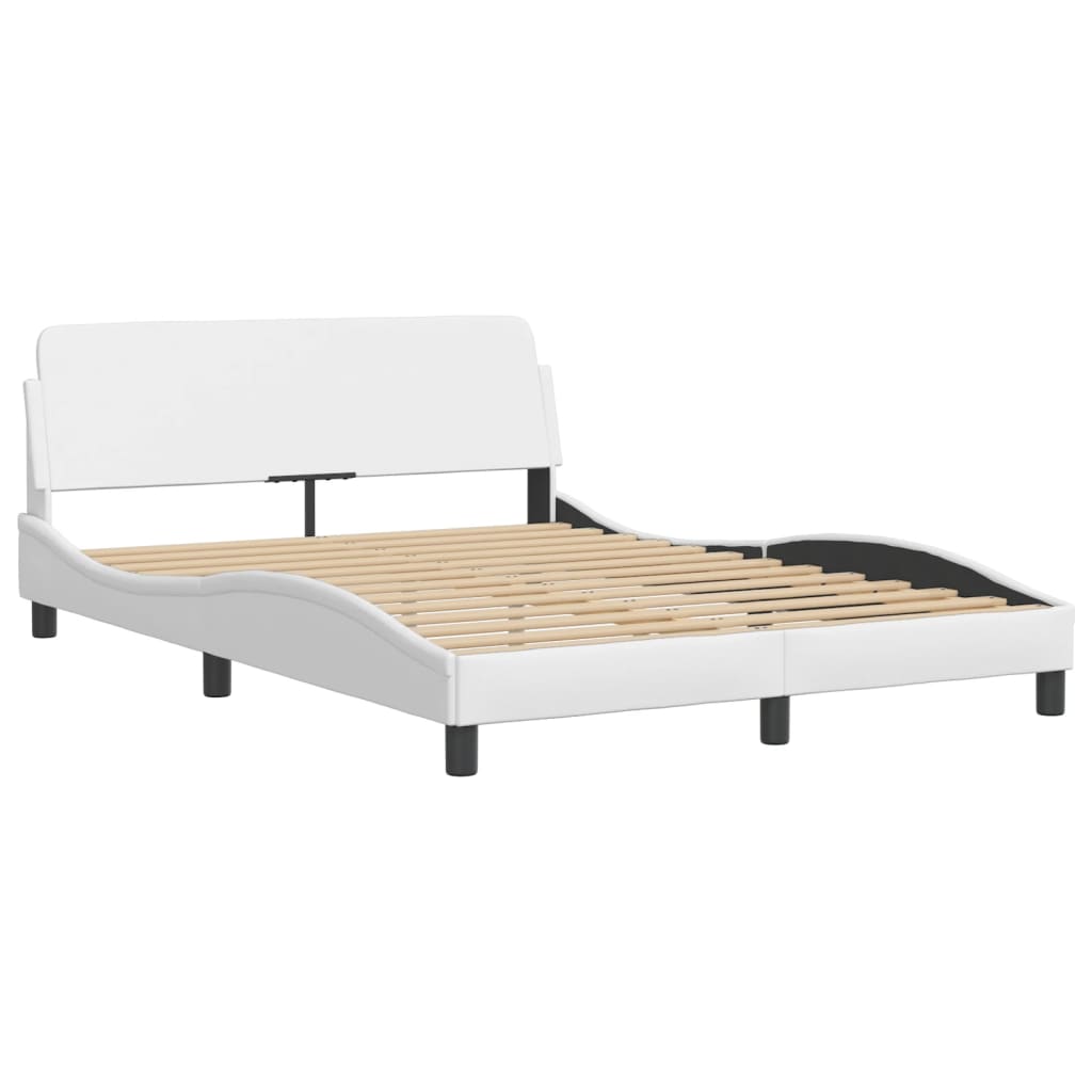 vidaXL Bed Frame without Mattress White 140x200 cm Faux Leather