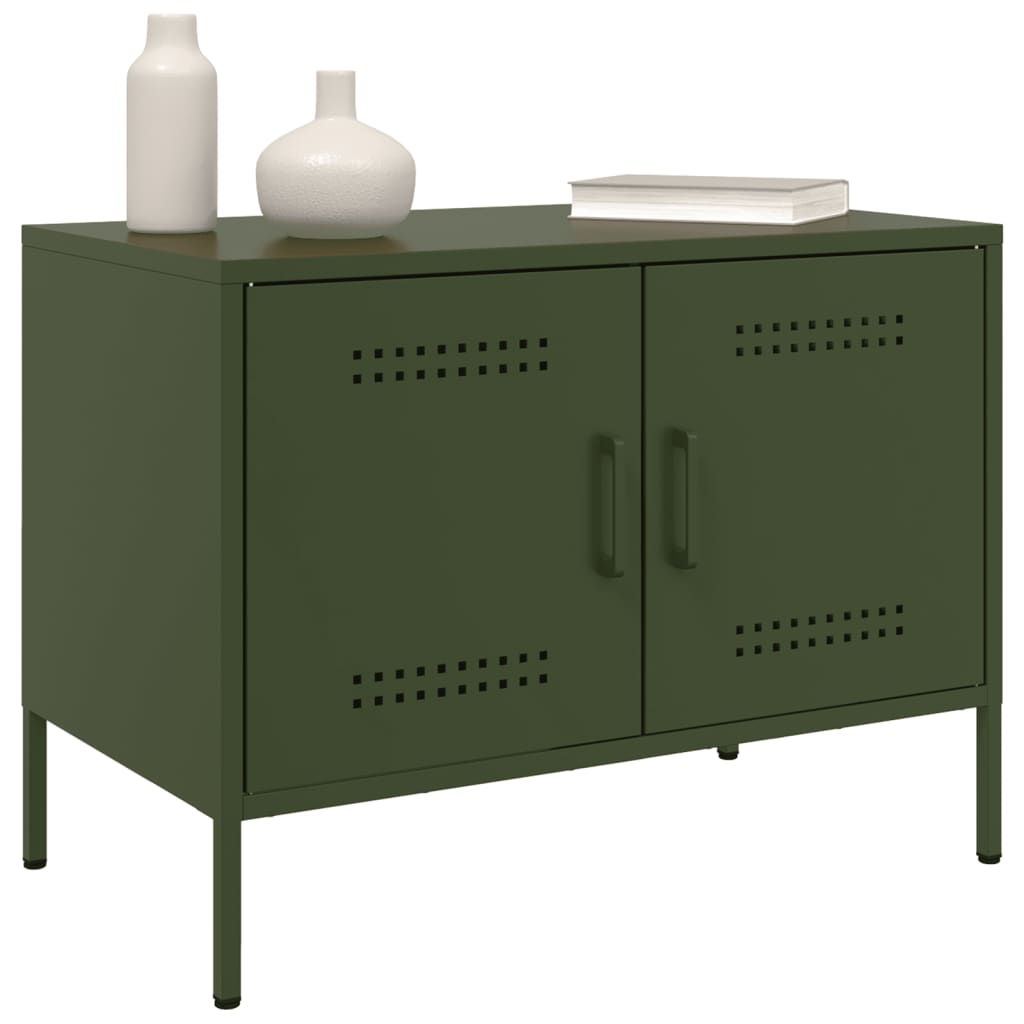 vidaXL TV Cabinet Olive Green 68x39x50.5 cm Steel