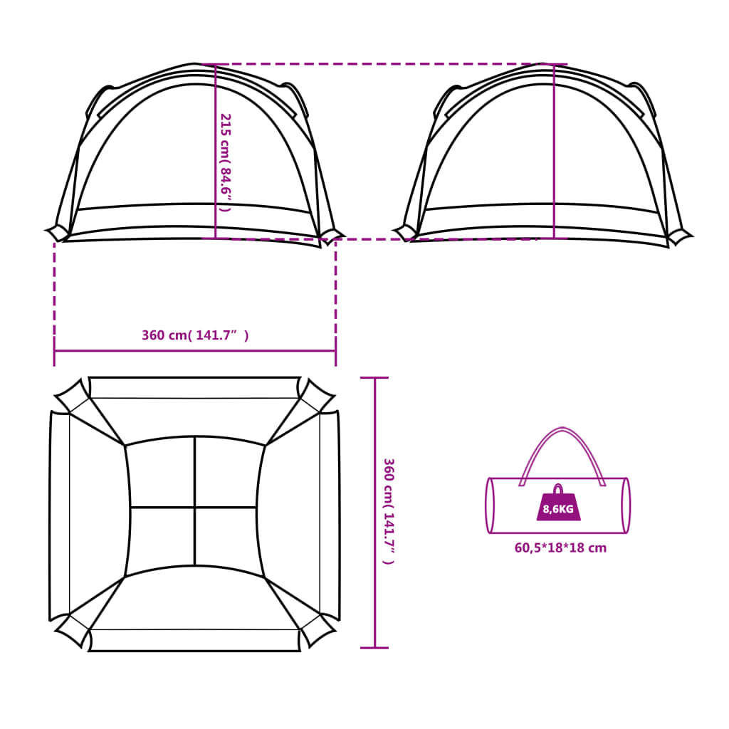 vidaXL Party Tent White Waterproof