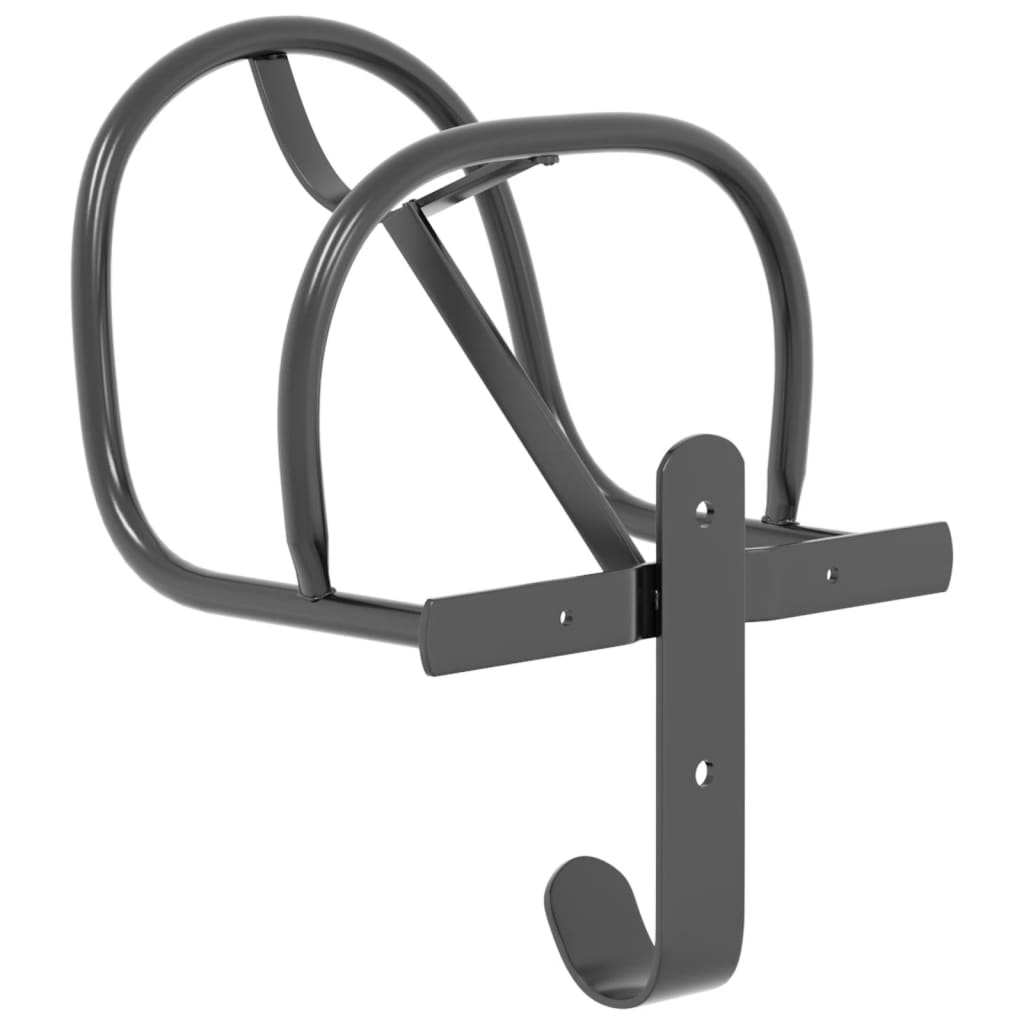 vidaXL Bridle Rack Wall Mounted Black Iron