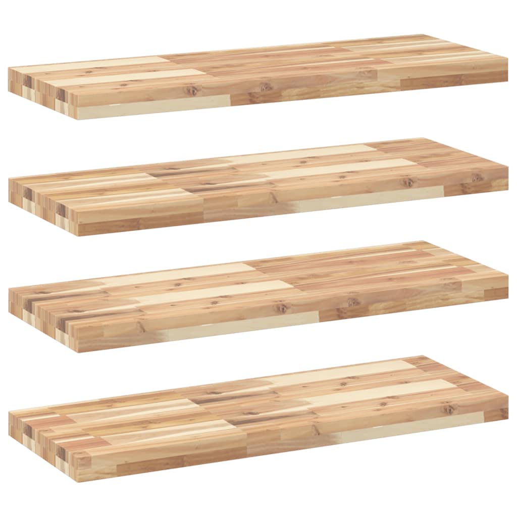 vidaXL Floating Shelves 4 pcs 80x30x4 cm Untreated Solid Wood Acacia