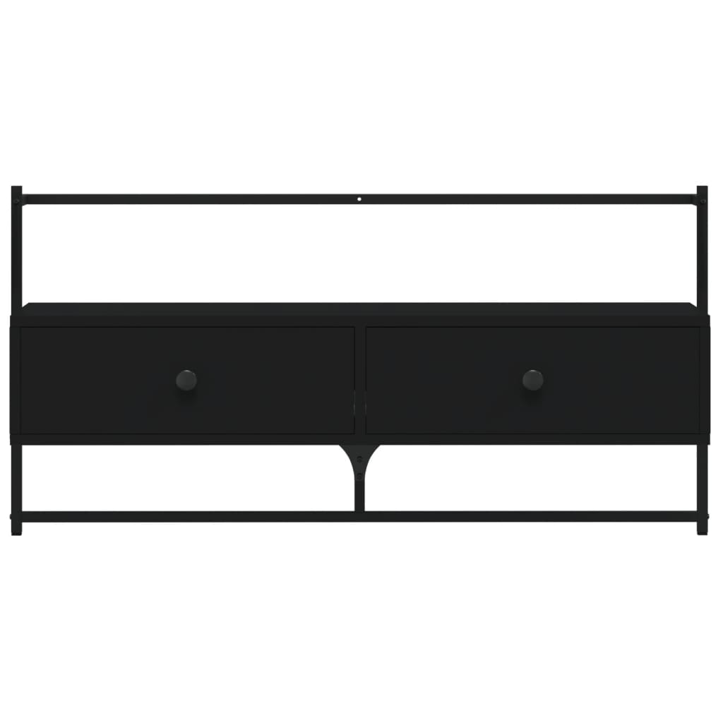 vidaXL TV Cabinet Wall-mounted Black 100.5x30x51 cm Engineered Wood