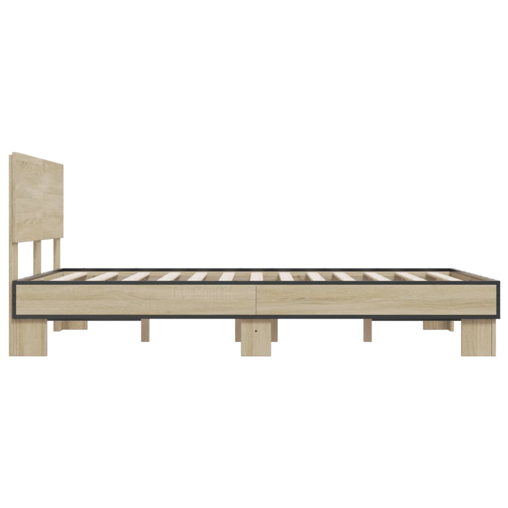 vidaXL Bed Frame without Mattress Sonoma Oak 135x190 cm Double