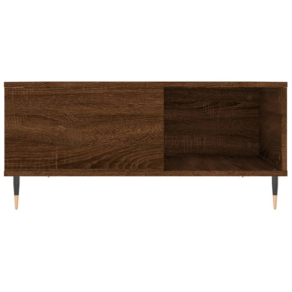 vidaXL Coffee Table Brown Oak 80x80x36.5 cm Engineered Wood