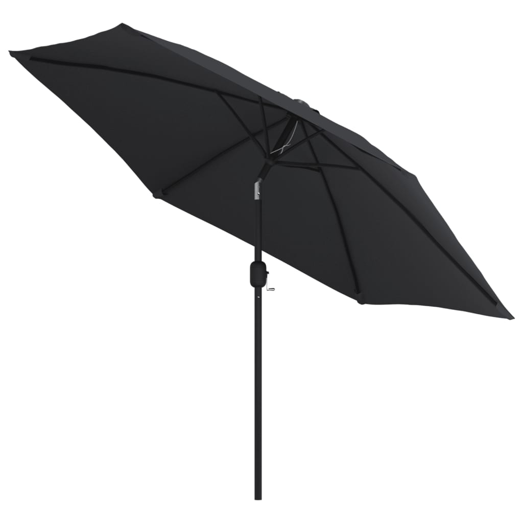 vidaXL Garden Parasol with Metal Pole 300 cm Black