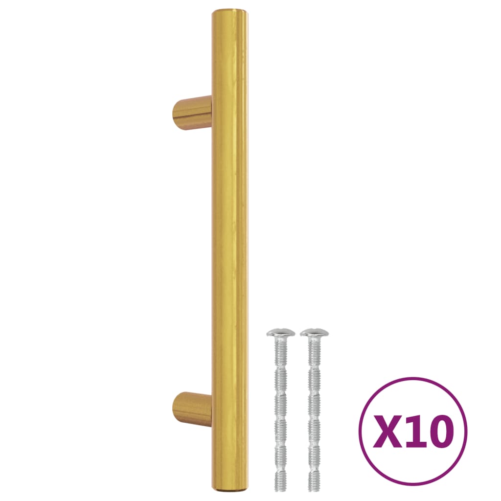 vidaXL Cabinet Handles 10 pcs Gold 96 mm Stainless Steel