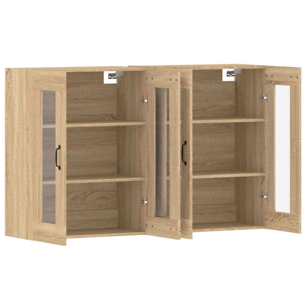 vidaXL Wall Mounted Cabinets 2 pcs Sonoma Oak Engineered Wood