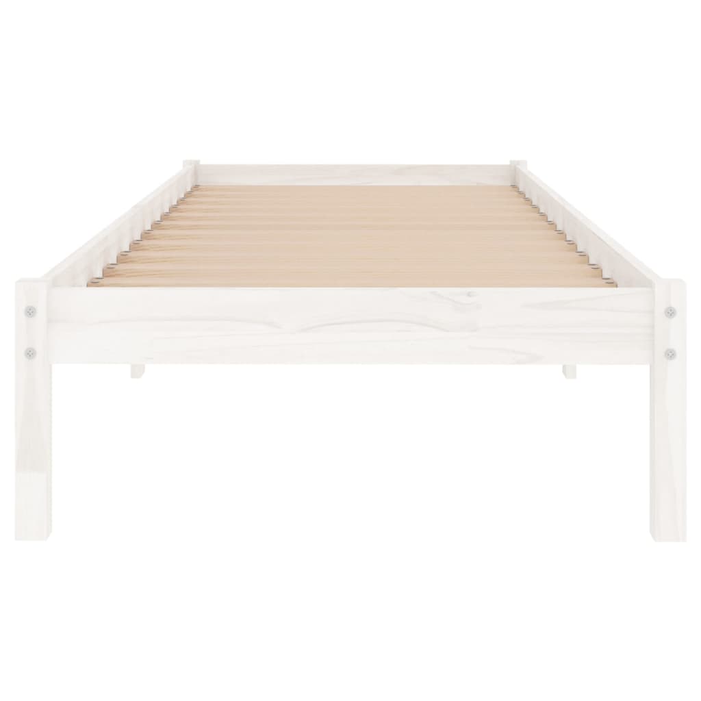 vidaXL Bed Frame White Solid Wood Pine 100x200 cm