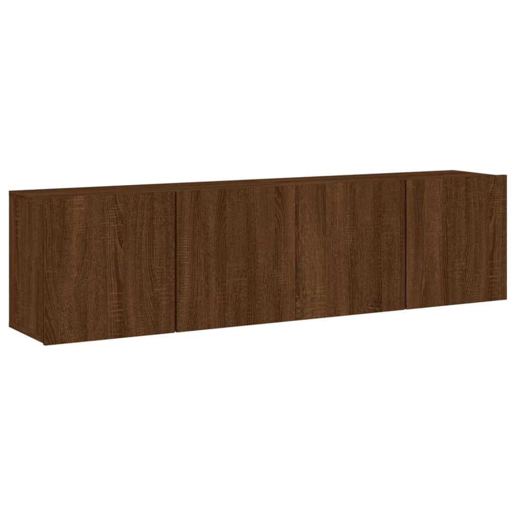 vidaXL TV Cabinets Wall-mounted 2 pcs Brown Oak 80x30x41 cm