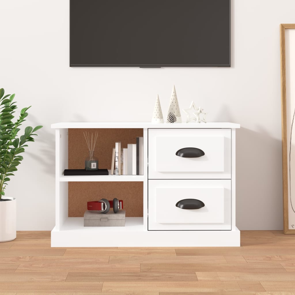 vidaXL TV Cabinet High Gloss White 73x35.5x47.5 cm Engineered Wood